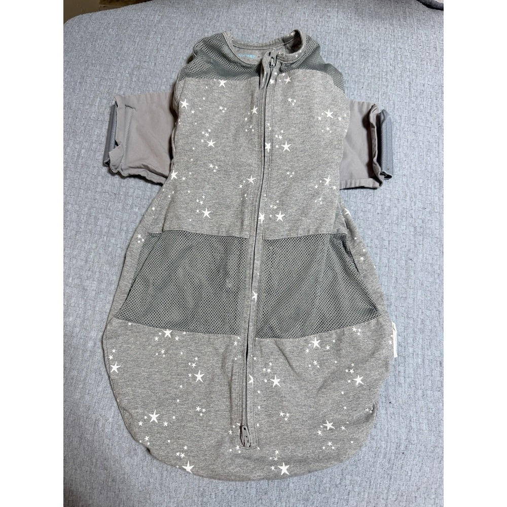 Happiest Baby SNOO Sleep Sack Gray W/ Stars Sm 5-12 Lb Organic Cotton Breathable